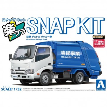 Aoshima 1/32 Raku-Pla Snap Kit No.25-PK Hino Dutro Garbage Truck, AOS67215, by AOSHIMA
