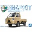 Aoshima 1/32 Raku-Pla Snap Kit No.05CU-KI Subaru Sambar Truck Custom Wheels (Khaki), AOS03880, by AOSHIMA