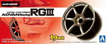 Aoshima 1/24 S Parts Tire & Wheel Set 147 Advance Racing RG III , AOS09024, by AOSHIMA