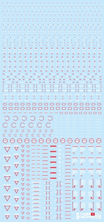 HI Q PARTS 1/100 RB02 Caution Decals White & Red (1pc), HIQ77248, by HI Q PARTS