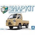 Aoshima 1/32 Raku-Pla Snap Kit No.05CU-KI Subaru Sambar Truck Custom Wheels (Khaki), AOS03880, by AOSHIMA