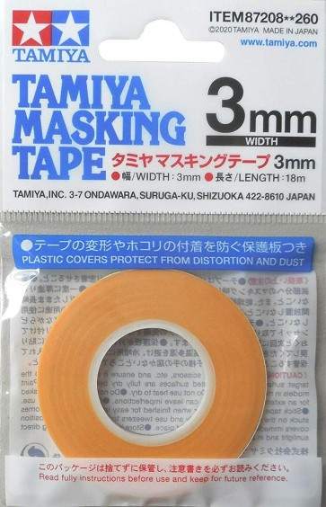 Tamiya Tamiya Make-up Materials No.208 Tamiya Masking Tape 3mm, TAM77298, by TAMIYA