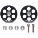 Tamiya Mini 4WD Grade Up Part HG LIGHTWEIGHT 19MM ALUMINUM BALL-RACE ROLLERS (RINGLESS/BLACK)  , TAM54988, by TAMIYA