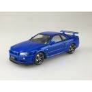 Aoshima 1/24 Prepaint model (Painted Plastic model) 31 R34 Skyline GT - R V - Spec II (Bayside Blue) , AOS08591, by AOSHIMA