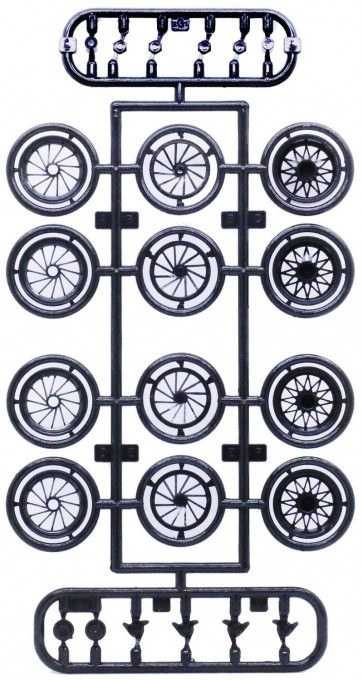 Fujimi 1/24 WIRE MESH F/R SILVER NARROW 17-INCH  , FUJ93533, by FUJIMI