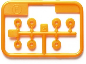 Tamiya Mini 4WD Grade Up Part LOW-FRICTION PLASTIC BEARING SET (ORANGE) (MINI 4WD LIMITED)  , TAM55602, by TAMIYA