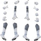 Aoshima KEMOPLA : No.KO-02RGW Arm & Leg Parts Set 01 [Gray Wolf Color], AOS04429, by AOSHIMA