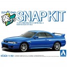 Aoshima 1/32 Raku-Pla Snap Kit No.21-BE Nissan R33 Skyline GT-R (Blue), AOS00360, by AOSHIMA