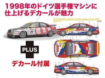 Platz 1/24 Audi A4 Quattro 1996 BTCC Champion 1998 German Super Touring Championship Abt Sportsline Team Decals included, PLZ24354, by PLATZ