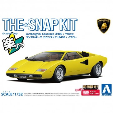 Aoshima 1/32 The Snap Kit No.20-B Lamborghini Countach LP400 (Yellow), AOS65341, by AOSHIMA
