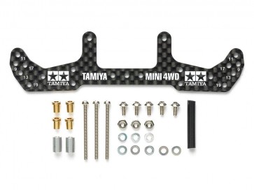 Tamiya Mini 4WD Grade Up Part HG CARBON WIDE REAR PLATE (FOR AR CHASSIS) (1.5MM) , TAM54780, by TAMIYA