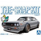 Aoshima 1/32 The Snap Kit No.18-SP1 Nissan C110 Skyline GT-R Custom (Silver), AOS66829, by AOSHIMA