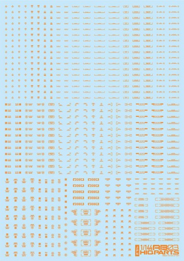 HI Q PARTS 1/144 RB03 Dashboard Decals One Color Orange (1 sheet), HIQ89661, by HI Q PARTS