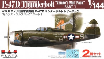 Platz 1/144 US Army Fighter P-47D Thunderbolt Leather Back "Zemkes Wolf Pack Part 1" (2Plane Set)  , PLZ72501, by PLATZ