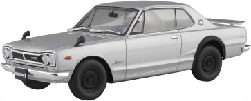 Aoshima 1/24 Raku-Pla Snap Car No.1-SI KPGC10 Skyline HT 2000GT-R 1970 Silver, AOS65891, by AOSHIMA