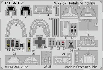 Platz 1/72 Rafale M Photo-etched Parts for Cockpit, PLZ84818, by PLATZ