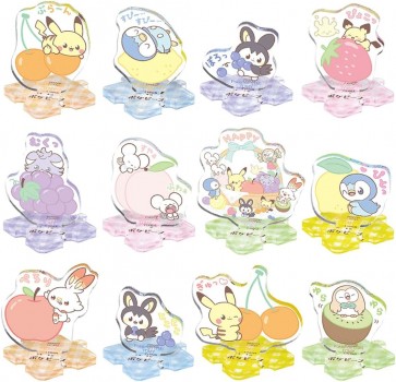 TAKARA TOMY Pokemon Pokepiece Acrylic Stand - Colorful Fruits - 12 pieces per box, TAK54743, by TAKARA TOMY