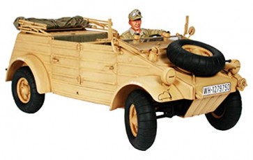 Tamiya 1/16 BIG TANK Series GERMAN KUBELWAGEN TYPE 82 AFRICA-CORPS W/FELDMARSCHALL ROMMEL KIT  , TAM64031, by TAMIYA