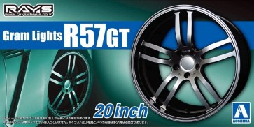 Aoshima 1/24 Gramlights R57 GT 20 inches  (4 wheels & tires), AOS55151, by AOSHIMA
