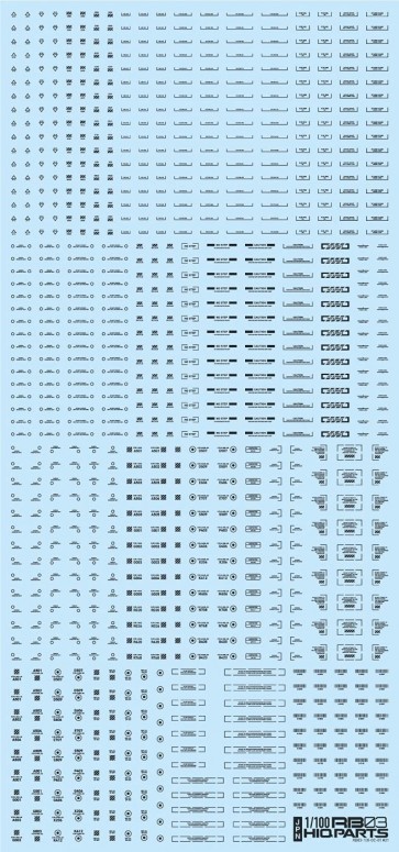 HI Q PARTS 1/100 RB03 Caution Decals One Color, Dar Gray (1pk), HIQ89456, by HI Q PARTS