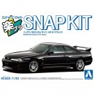 Aoshima 1/32 Raku-Pla Snap Kit No.21-BK Nissan R33 Skyline GT-R (Black), AOS00377, by AOSHIMA