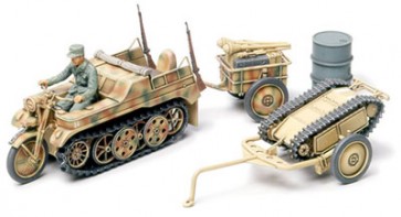 1/48 Tamiya MM Series No.02 Kettenkraat Towing Set (With Infantry Cart ・ Goliath), TAM25023, by TAMIYA