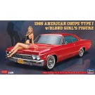 HASEGAWA 1/24 1966 AMERICAN COUPE TYPE I W/BLONDE GIRLS FIGURE , HAS22022, by HASEGAWA