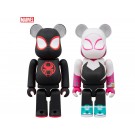 Medicom Toy BE@RBRICK Spider-Man (Miles Morales) & Spider-Gwen 2pcs Set, MED18067, by MEDICOM TOY
