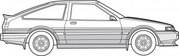 Fujimi 1/24 Tohge Series No.3 EX-1 Toyota 86 Trueno AE86 (With Carbon Bonnet Decal), FUJ48055, by FUJIMI