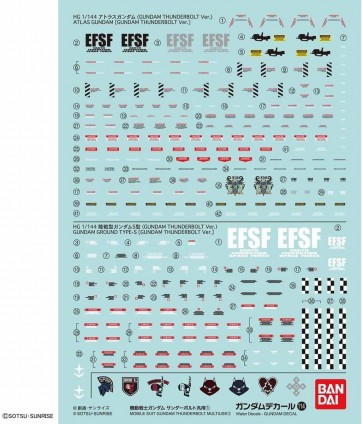 Bandai 1/144 Gundam Decal No.114 Mobile Suit Gundam Thunderbolt Regular (1) , BAN11727, by BANDAI