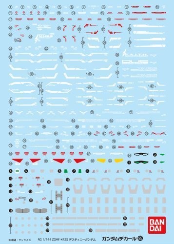 Bandai 1/144 Gundam Decal 95 For RG Destiny Gundam, BAN65670, by BANDAI