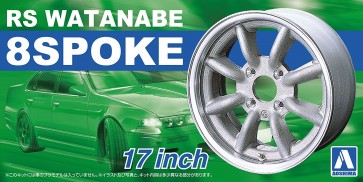 Aoshima 1/24 RS Watanabe 8 Spoke 17 Inch (4 wheels&tires), AOS05243, by AOSHIMA