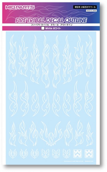 HI Q PARTS Fire Tribal Decal Outline White (1pcs), HIQ77330, by HI Q PARTS