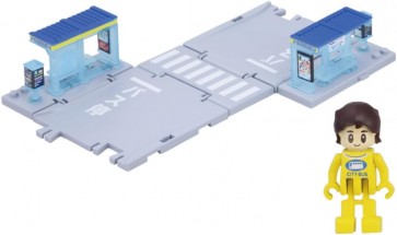 TAKARA TOMY Tomica Town Bus Stop (with passengers), TAK33977, by TAKARA TOMY