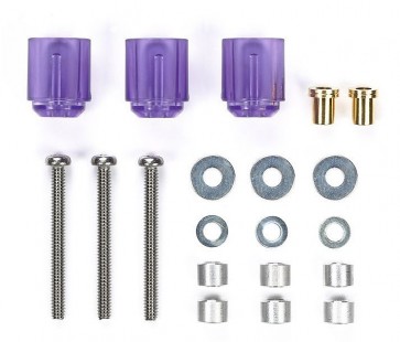 Tamiya Mini 4WD Grade Up Part HI-MOUNT TUBE STABILIZER SET (CLEAR VIOLET)  , TAM55237, by TAMIYA