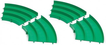 Tamiya Mini 4WD Grade Up Part JAPAN CUP JUNIOR CIRCUIT CURVE SECTION SET (GREEN, 4PCS.)  , TAM54919, by TAMIYA