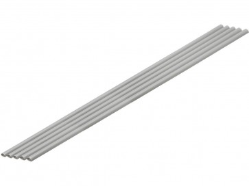 Wave Plastic = Material (Gray) Half Pipe 2 x 4 mm 5pcs, WAV24524, by WAVE