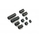 Tamiya Mini 4WD Grade Up Part ALUMINUM SPACER SET (12/6.7/6/3/1.5MM, 2PCS. EACH) (BLACK) , TAM54810, by TAMIYA