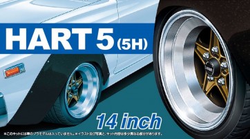 Aoshima 1/24 Heart 5 (5 H) 14 inches Wheel   (4 wheels & tires), AOS54369, by AOSHIMA