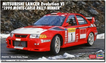 Hasegawa 1/24 Mitsubishi Lancer Evolution VI 1999 Monte Carlo Rally Winner, HAS06663, by HASEGAWA