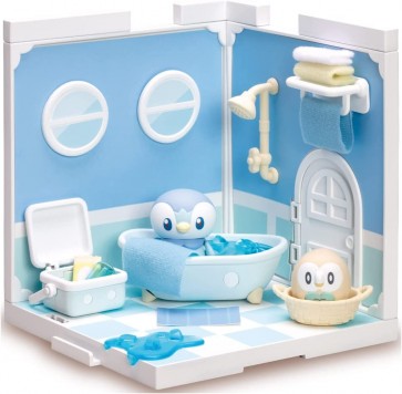TAKARA TOMY Pokemon Poke Peace House Bathroom Piplup & Rowlet, TAK13222, by TAKARA TOMY
