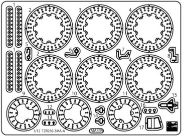 Hasegawa 1/12 Photo-Etched Parts for Yamaha TZR250 (3MA) (1989), HAS17737, by HASEGAWA