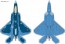 F-TOYS 1/144 F-22A Raptor JASDF Ocean Camouflage Design 2 Planes Set, FTY84160, by F-Toys